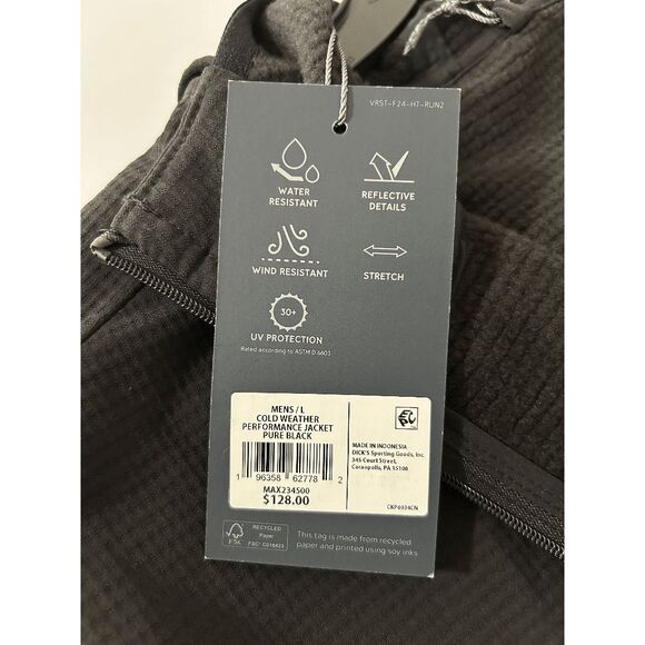 VRST Men’s Cold Weather Performance Hooded Jacket Wind & Water Resistant Black L - Picture 9 of 9